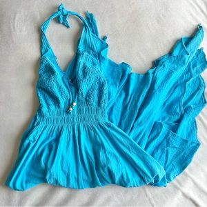 VTG Stunning Blue Asymmetrical Dress
